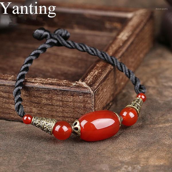 

charm bracelets yanting handmade knitted for women natural stones ethnic copper alloy accessories female gift girl bracelet 0631, Golden;silver