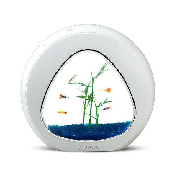 

aquariums creative acrylic fish tank led light goldfish office landscape table ecosystem bocal poisson aquarium furniture ei50sg