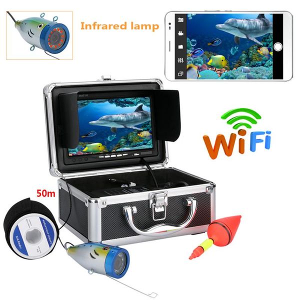 

fish finder wifi 7'' inch dvr 1000tvl underwater fishing camera with ir night vision video recording support android