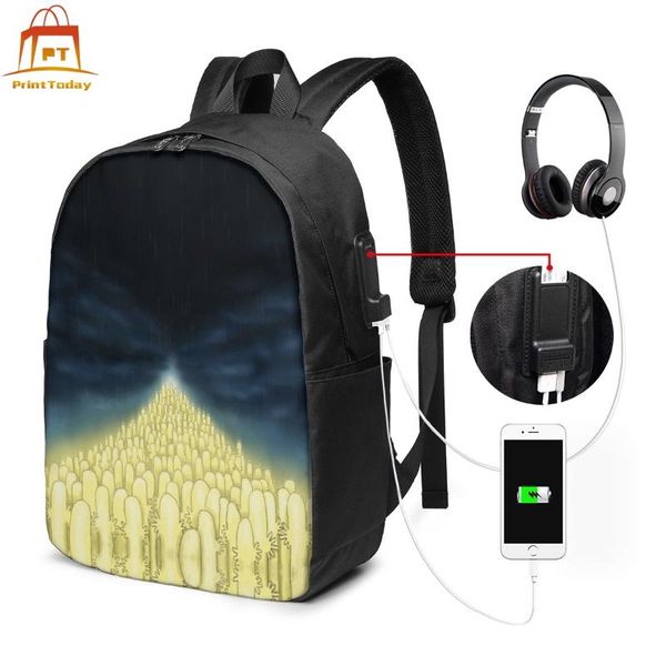 

backpack muumi backpacks print teen bag men - women multi function trendy school bags