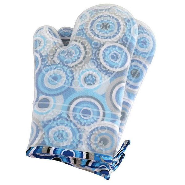 

oven mitts silicone and cotton double-layer heat resistant gloves, non-slip clear shell,for baking cooking