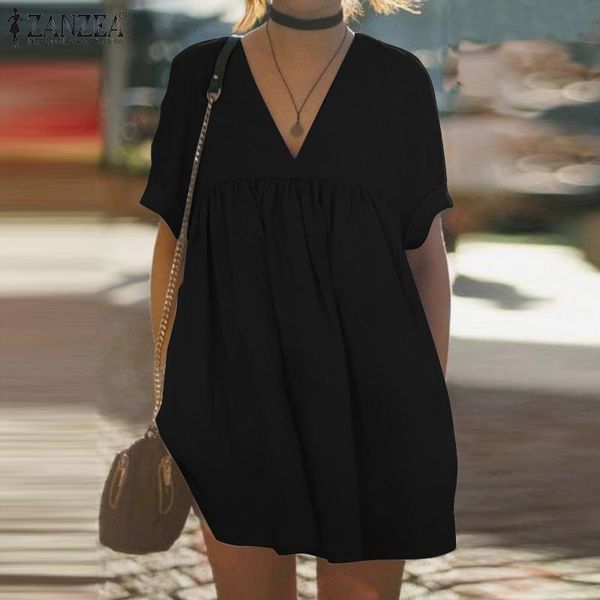 

women's blouses & shirts stylish women shirt summer v neck short sleeve blouse long tunic casual elegant solid loose party blusa, White