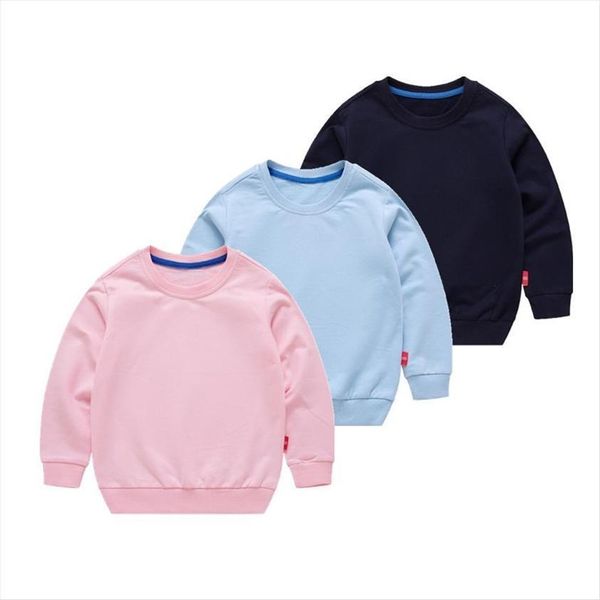 

spring childrens sweater casual for 2 8 y teen boys girls long sleeve o neck colors sport style pullover, Black