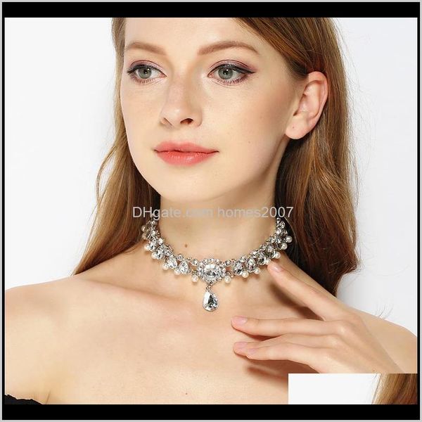 

chokers necklaces & pendants jewelryfltmrh womens water gem pearl short clavicle necklace fashion design jewelry party gift drop delivery 20, Golden;silver