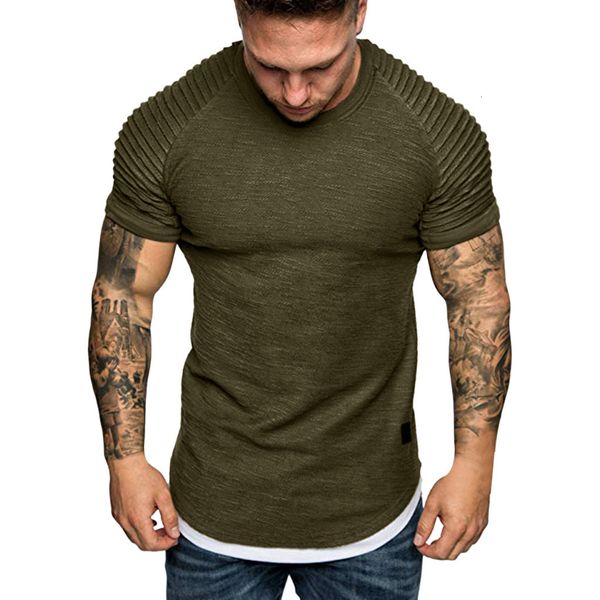 

men's t-shirts t shirts summer pleats slim fit raglan short sleeve pattern blouse casual men fashion stranger t ariv, White;black