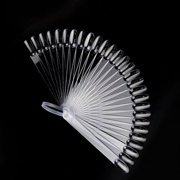 

set false nail tips fan nature art round full cover display practice tools fake nails manicure acrylic uv gel polish, Red;gold