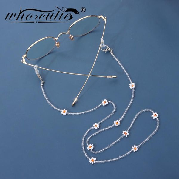 

sunglasses frames 2021 fashion colorful flowers acrylic glasses chain women clothing eyewear accessories chic female, Silver