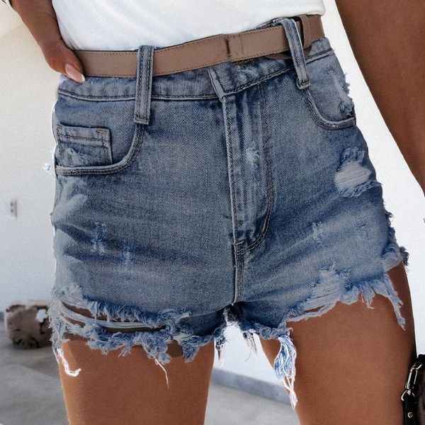

women's shorts women pocket jeans stretch ripped hole tassel washed slim denim bottom short femme skinny waistband high waist #4, White;black