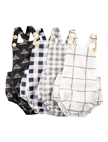 

0-24m baby summer new clothing sleeveless overall girls ruffle jumpsuit boys bodysuit outfit infant checked clothes, Blue
