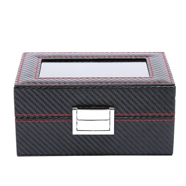 

watch boxes & cases wooden box storage with key open window paint spray w03-t professional fashion, Black;blue