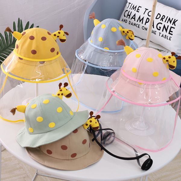 

anti-dropping kids fisherman hat boys and girls cartoon giraffe pot hat baby sun hat, Yellow