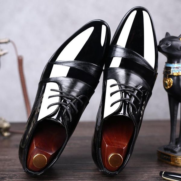

dress shoes mazefeng 2021 men formal leather luxury fashion groom wedding oxford plus size 38-48, Black