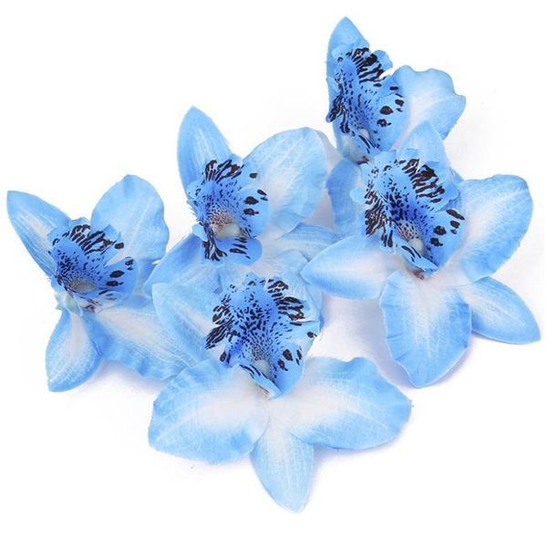 

decorative flowers & wreaths 20 pcs 8cm simulation thailand orchid head (blue)