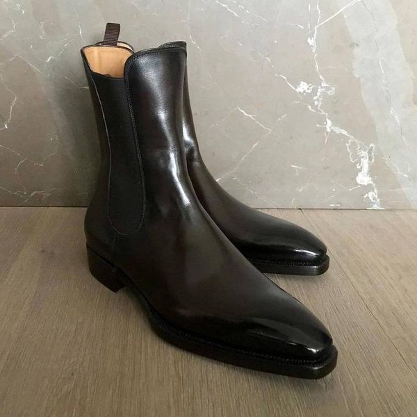 

dress shoes botas casuais para todos os jogos botas formais hg366 moda masculina de qualidade superior do plutÃ´nio couro escorregadio mascul, Black