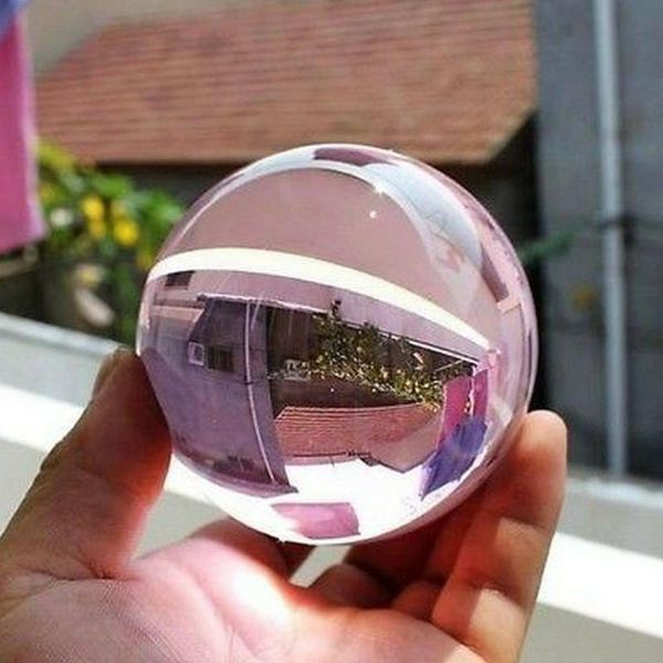 

novelty items 40mm natural stone rose pink crystal healing ball magic quartz stones collection crafts decoration for pography c9v3