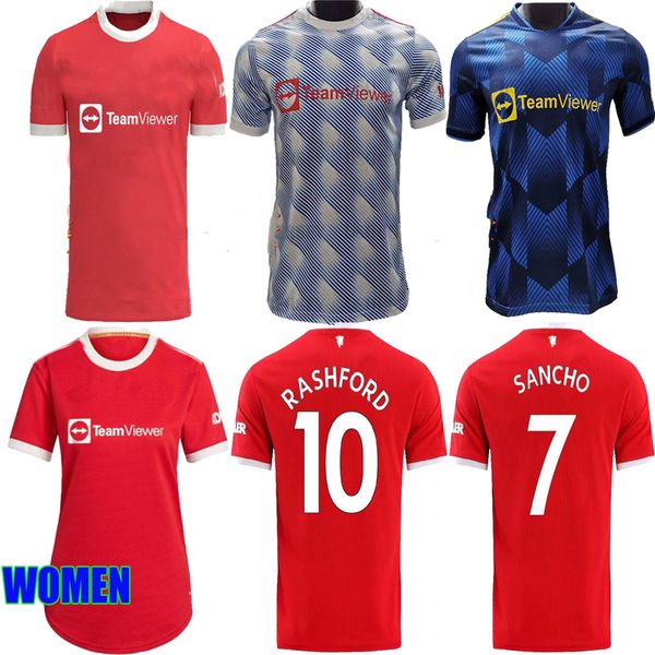 

s-4xl 21 22 sancho 25 manchester man soccer jerseys utd fans player united bruno fernandes pogba rashford football shirt 2021 2022 women+ ki, Black;yellow