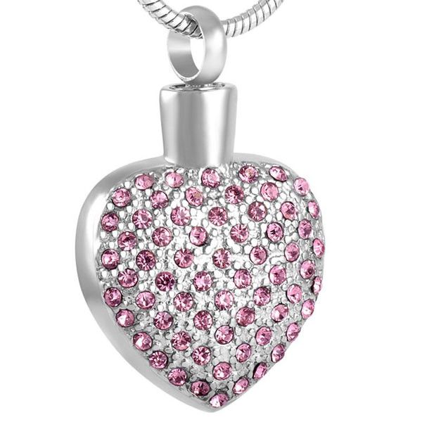 

pendant necklaces starry crystal heart necklace ash keepsake pet human memorial cremation jewelry personalized color cinderella, Silver