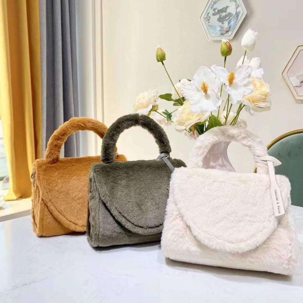 

evening bags retro lamb hair bag female 2021 autumn and winter tide handbag fashion shoulder messenger