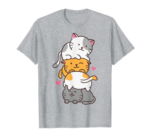 

cat cats meowtain cute kitty pile anime kawaii neko gift t-shirt, White;black