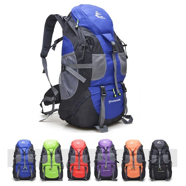 

outdoor bags 50l hiking bag 6 colors waterproof tourist travel mountain backpack,trekking camping climbing sport