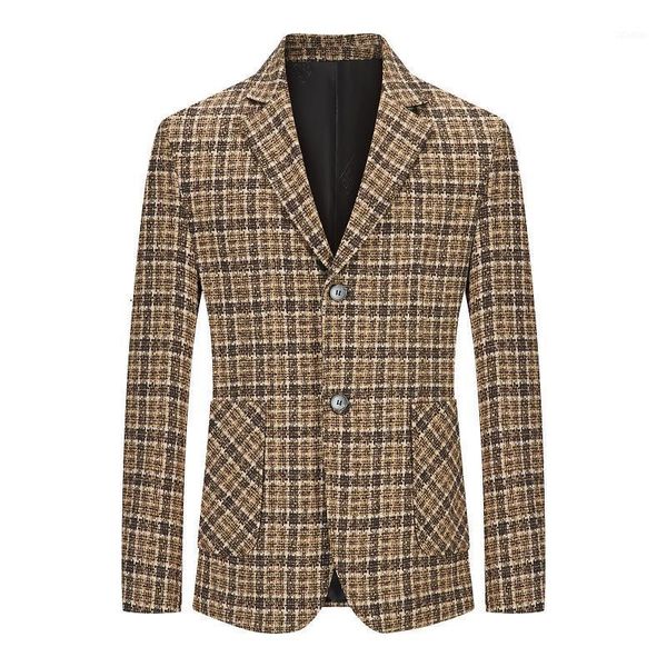 

plaid suits and blazers for men two button stage clothes singers suit jacket slim fit men's &, White;black