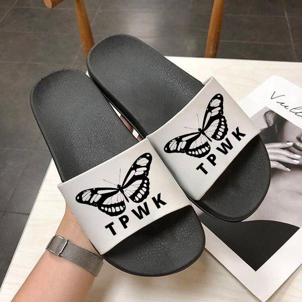 

slippers shoes for women 2021 pattern beach slides home slip on sandals female flip flops, Black