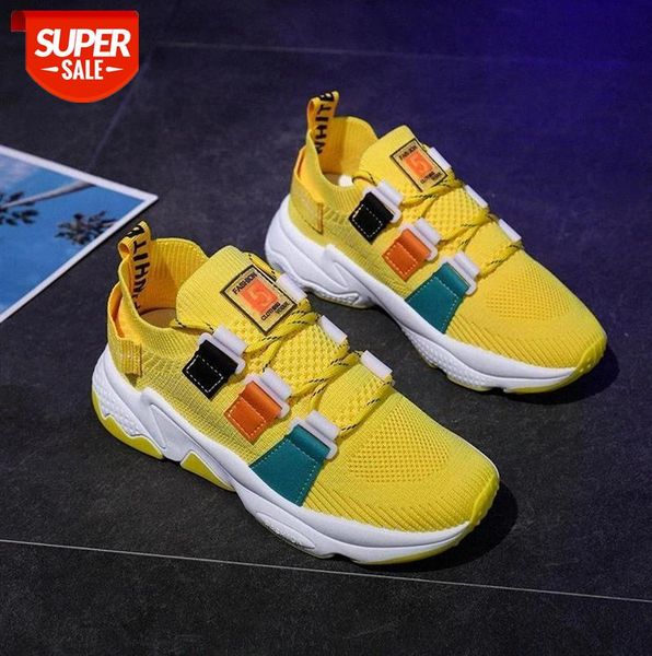 

women vulcanized shoes fashion casual running sneakers breathable lightweight mesh flat soft slip on #eh0j