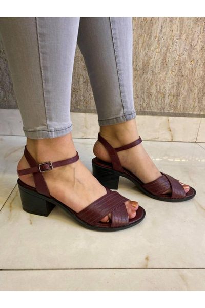 

sandals 2062 burgundy genuine leather, Black