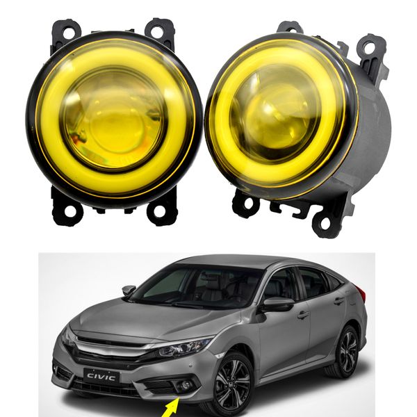 

2 pcs car-styling for honda civic x tenth 2015 2016 2017 2018 2019 led fog lights h11 12v fog light