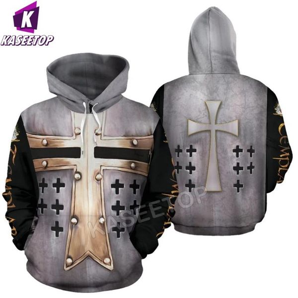 

men's hoodies & sweatshirts 2022 viking hoodie templar cross pullover 3d printed men zip boy jackets jumper tracksuits, Black