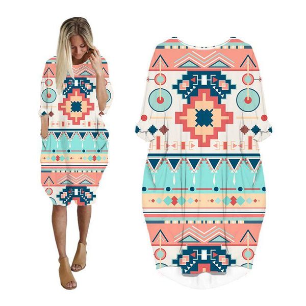 

casual dresses for women 2021 bohemian 3d printed fashion pocket harajuku long sleeve vintage elegant streetwear plus size punk clothes, Black;gray