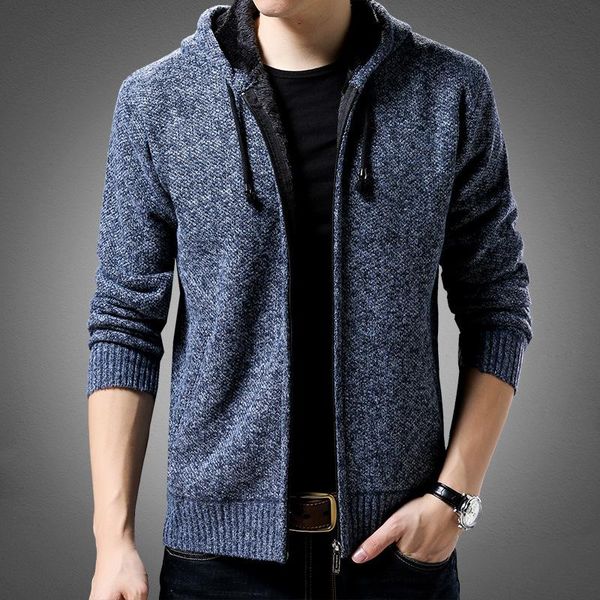 

men's jackets qiu dong men youth warm sweater jacket, Black;brown