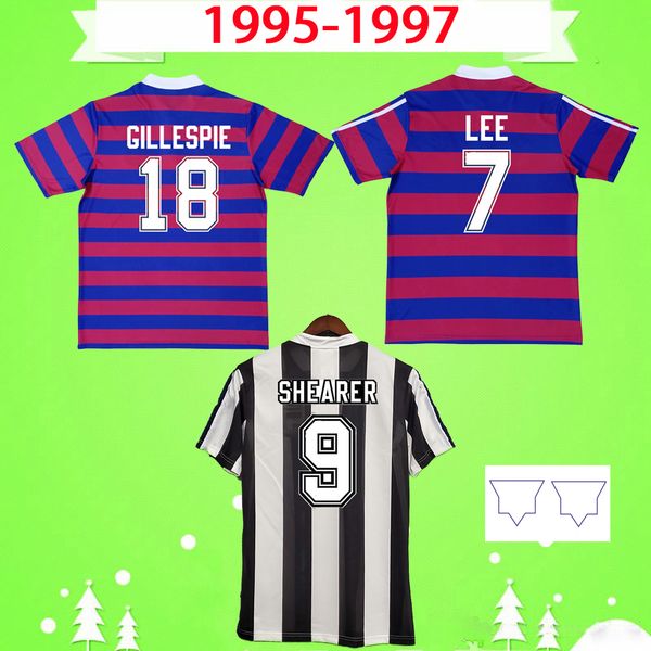 

castle retro 1995 1996 1997 united soccer jerseys 95 96 97 football shirt vintage home away black white red blue third shearer ferdinand asp, Black;yellow