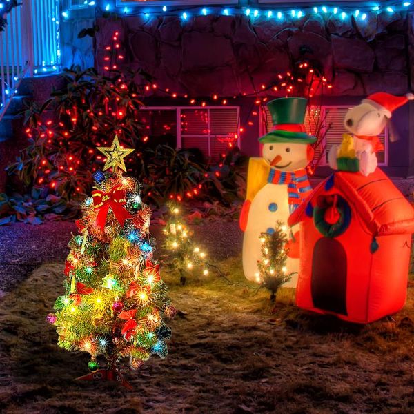 

christmas decorations tree home tabledecoration deskwith ornaments santa claus for parties holidays celebrations decorate mini