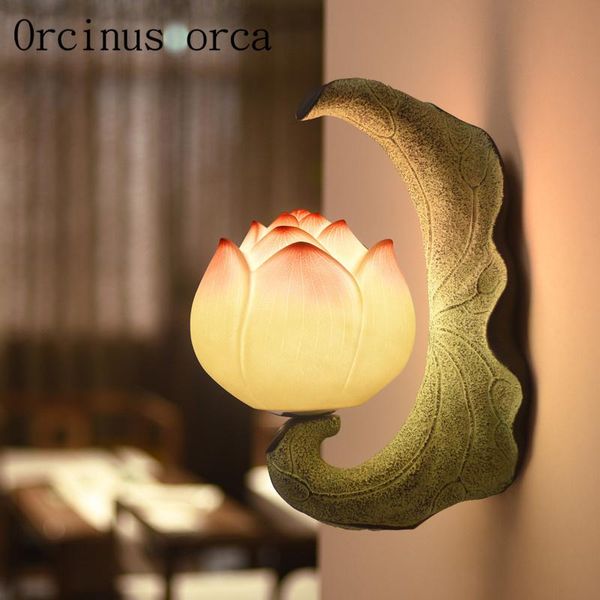 

wall lamp chinese lotus study bedroom aisle courtyard balcony personalized creative bedside