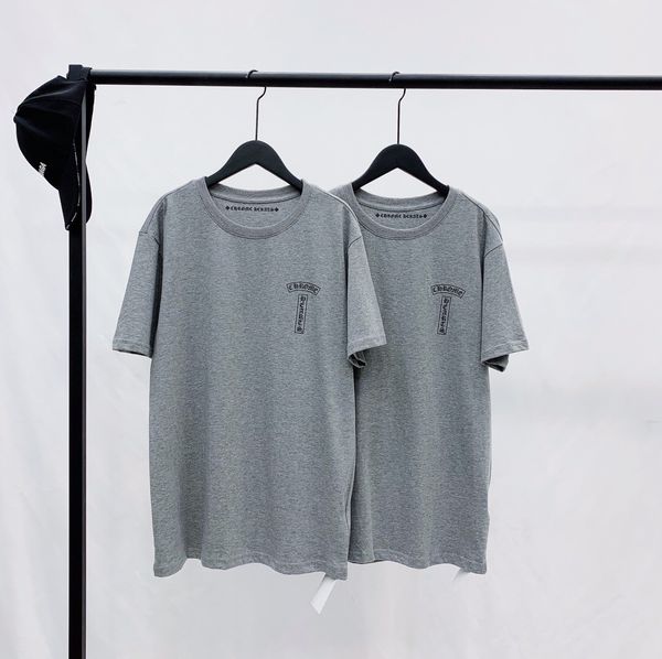 

crosin 2021 new sanskrit tide brand printed letter same couple short sleeve, White