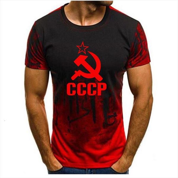 

latest cccp print ink painting men short sleeve summer casual fashion o neck mens, White;black