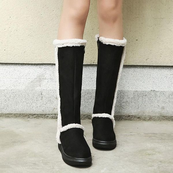 

boots warm winter women shoes snow short plush lining single autumn, Black