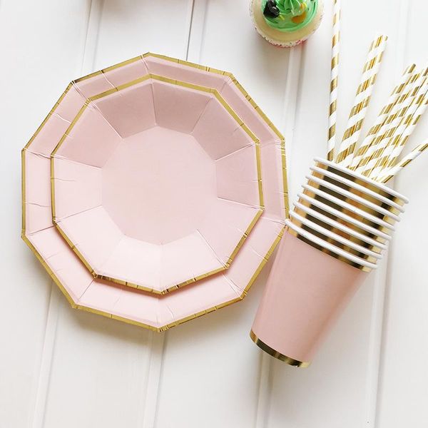 

packaging dinner service 1set disposable tableware sets champagne party paper cup plate for wedding decor birthday supplies c1106