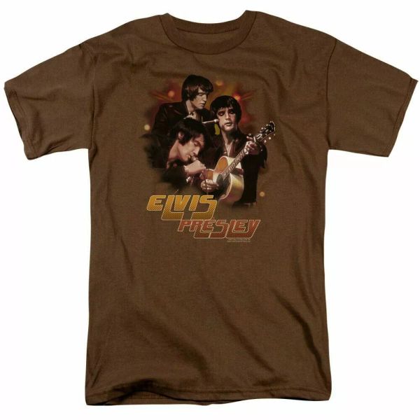 

elvis presley hyped t shirt mens licensed king tee coffee, White;black