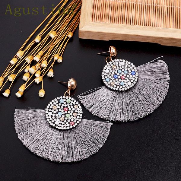 

dangle & chandelier agustina tassel earrings for women fashion jewelry earring drop rainbow girls minimalist bohemian punk, Silver