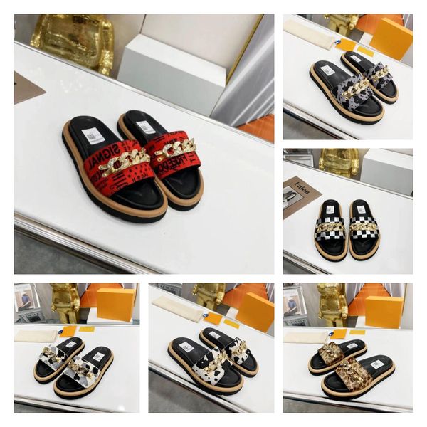 

waterfront mule slippers horsehair chain sandals serrated outsole red gold silver multicolor outdoor beach party women deasigners slipper, Black