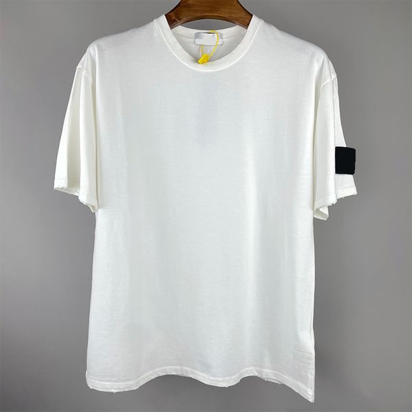 

summer solid simplicity badge men's t-shirts casual cotton loose short sleeves for men and women, White;black