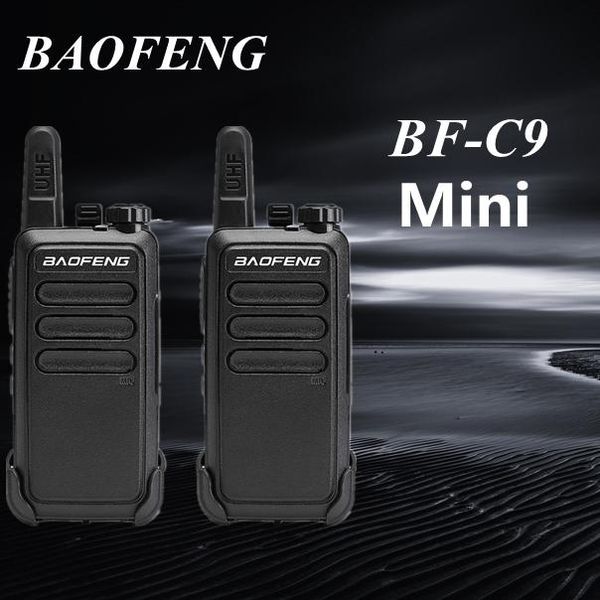 

2pcs 2021 baofeng bf-c9 mini walkie talkie truck driver usb charging portable radio hunting two-way car ham