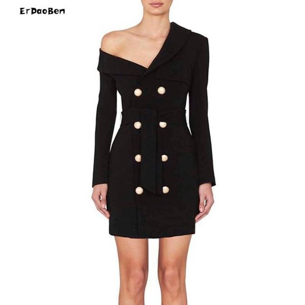 

casual dresses erdaoben party dress burgundy one shoulder 2021 women flounce midi elegant empire club bh5384, Black;gray