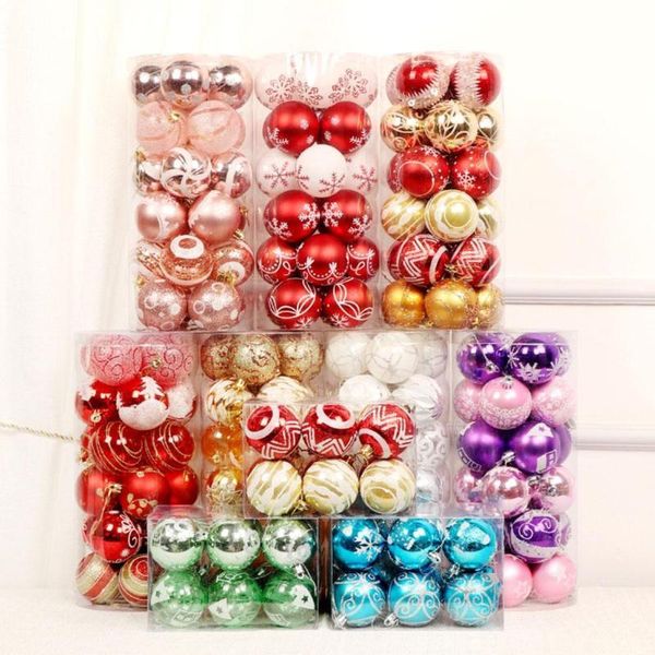 

party decoration christmas balls red painted ball set tree ornament bright g7i8
