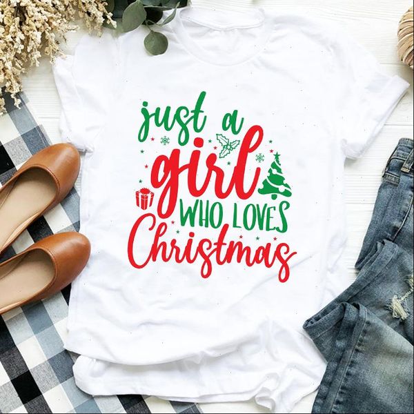 

women womens t shirt tree letters clothing style trend 90s holiday merry christmas clothes ladies graphic print tee tshirt, White