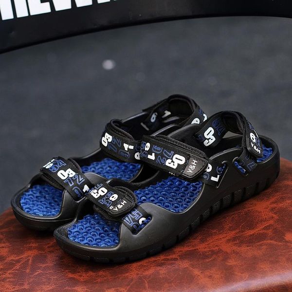 

39s men sandals summer shoes man 2021 fashion sports for casual outdoor closed toe beach walking breathable mens roman travel, Black