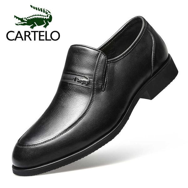 

cadillac men's sho spring leather casual busins suit middle-aged soft soled dad's