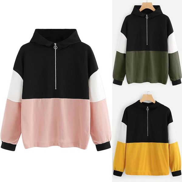 

women's hoodies & sweatshirts women stripe long sleeve blouse hooded pocket pullover shirt sudadera mujer hoodie ladies girls, Black